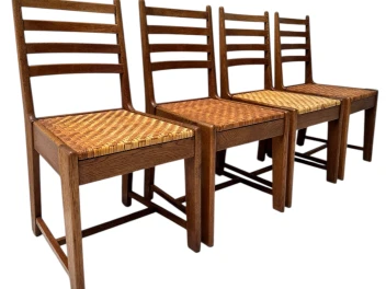 Four Modernist Art Deco Dining Room Chairs by Bas van Pelt for My Home, 1930s
